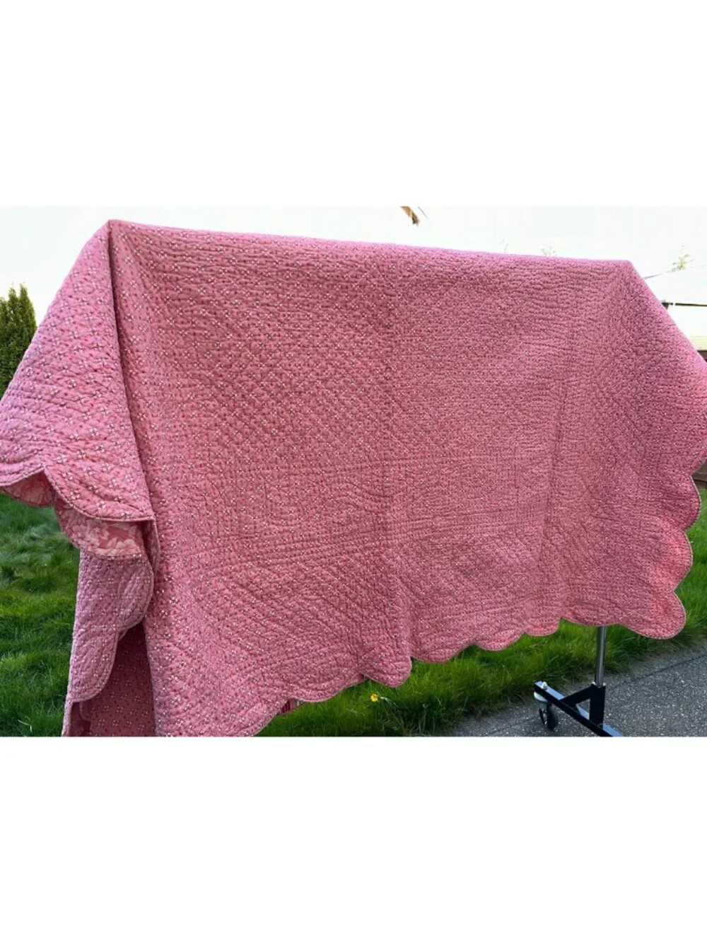 Vintage Marinette Saint-Tropez Quilt Queen French Provence Pink Floral Bedspread